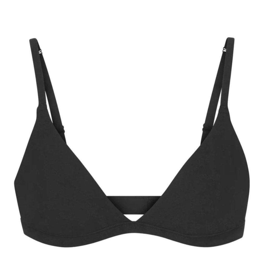 Skims Cotton Jersey Triangle Bralette (Small in Soot) NWOT